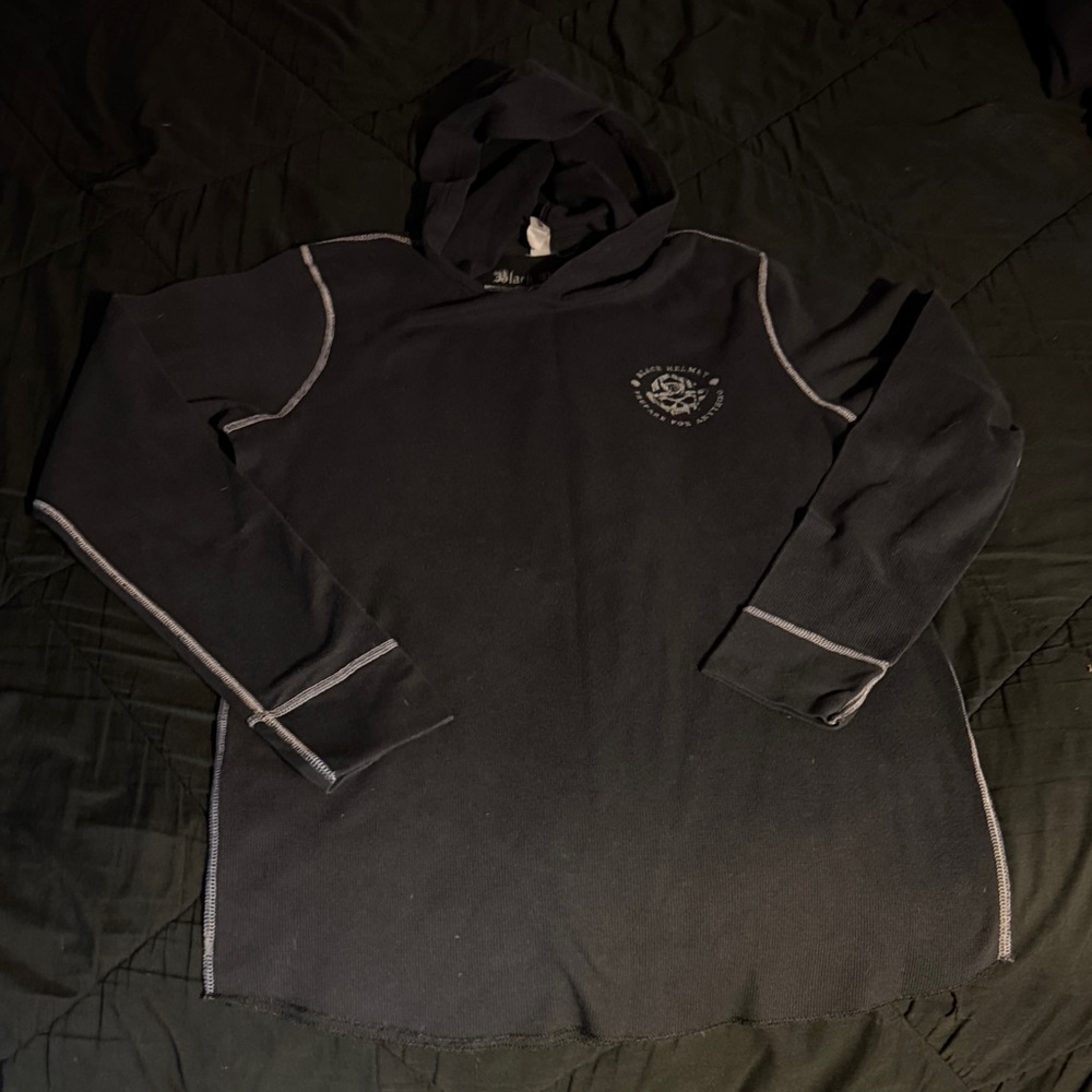 Men's Black Helmet Hoodie Sweater